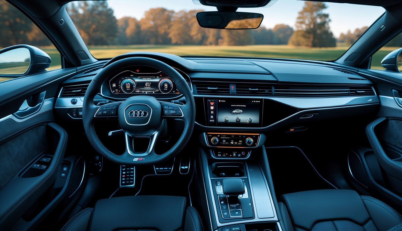 Prikaz unutrašnjosti Audi A3 s naglaskom na kvalitetu izrade i infotainment sustav.