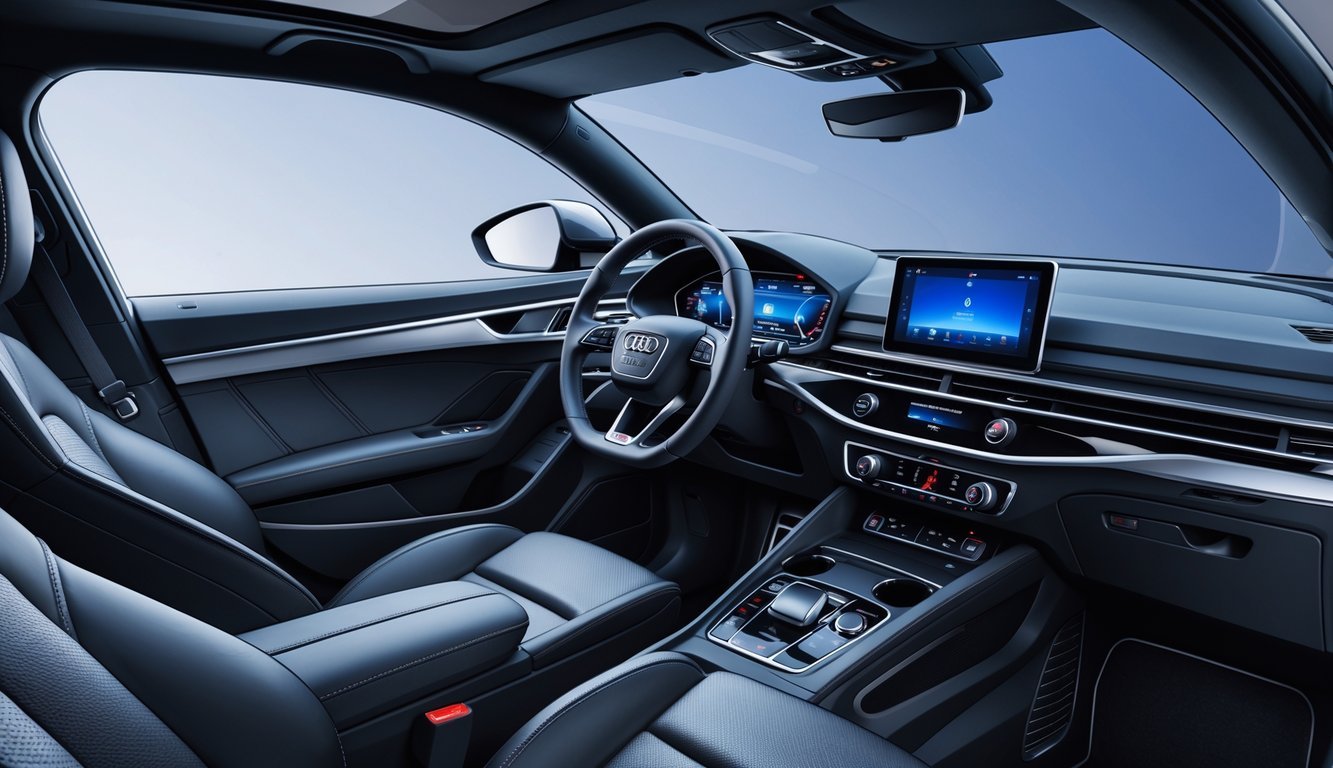 Unutrašnjost Audija Q3 s prikazom kvalitetnih materijala i modernog infotainment sustava.