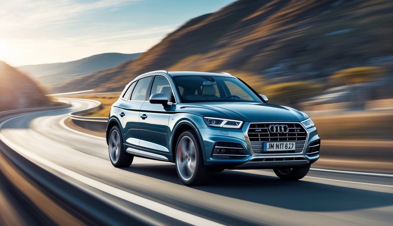 Audi Q5 na vijugavoj cesti s naglaskom na ovjes i osjećaj u vožnji.