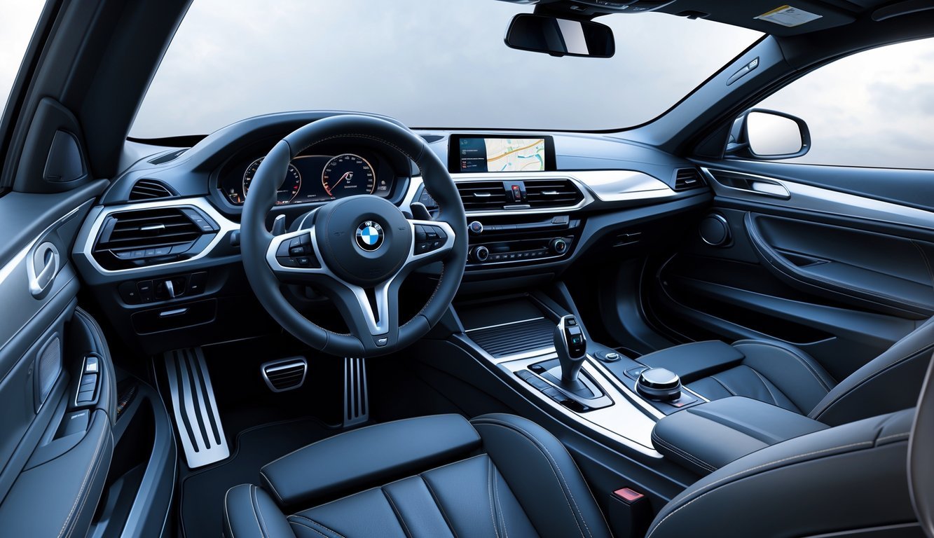 Prikaz unutrašnjosti BMW serije 1 s fokusom na upravljač, zaslon infotainment sustava i kvalitetu izrade.