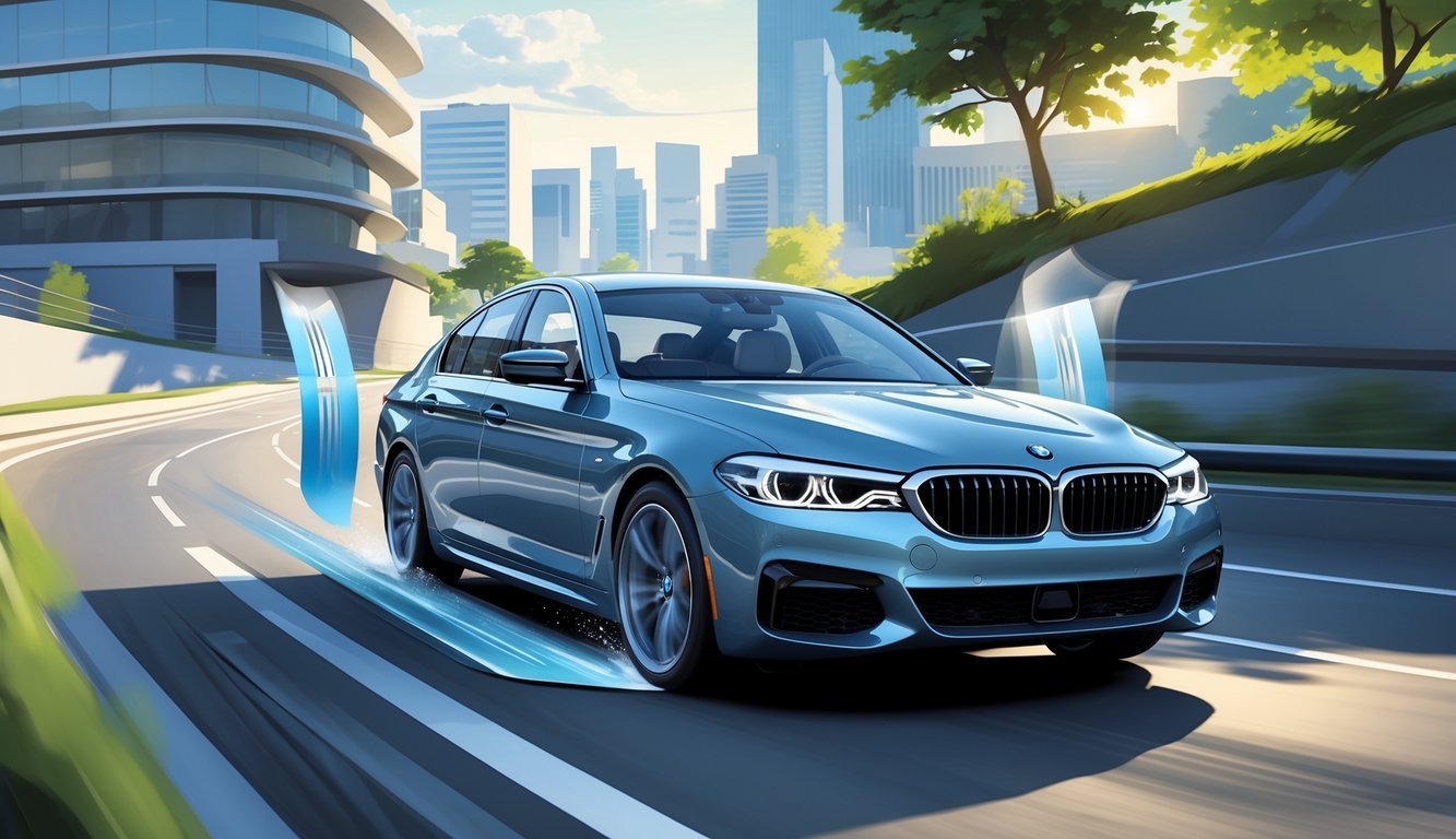 BMW serija 5 vozi se cestom s naglaskom na ovjes i osjećaj u vožnji.