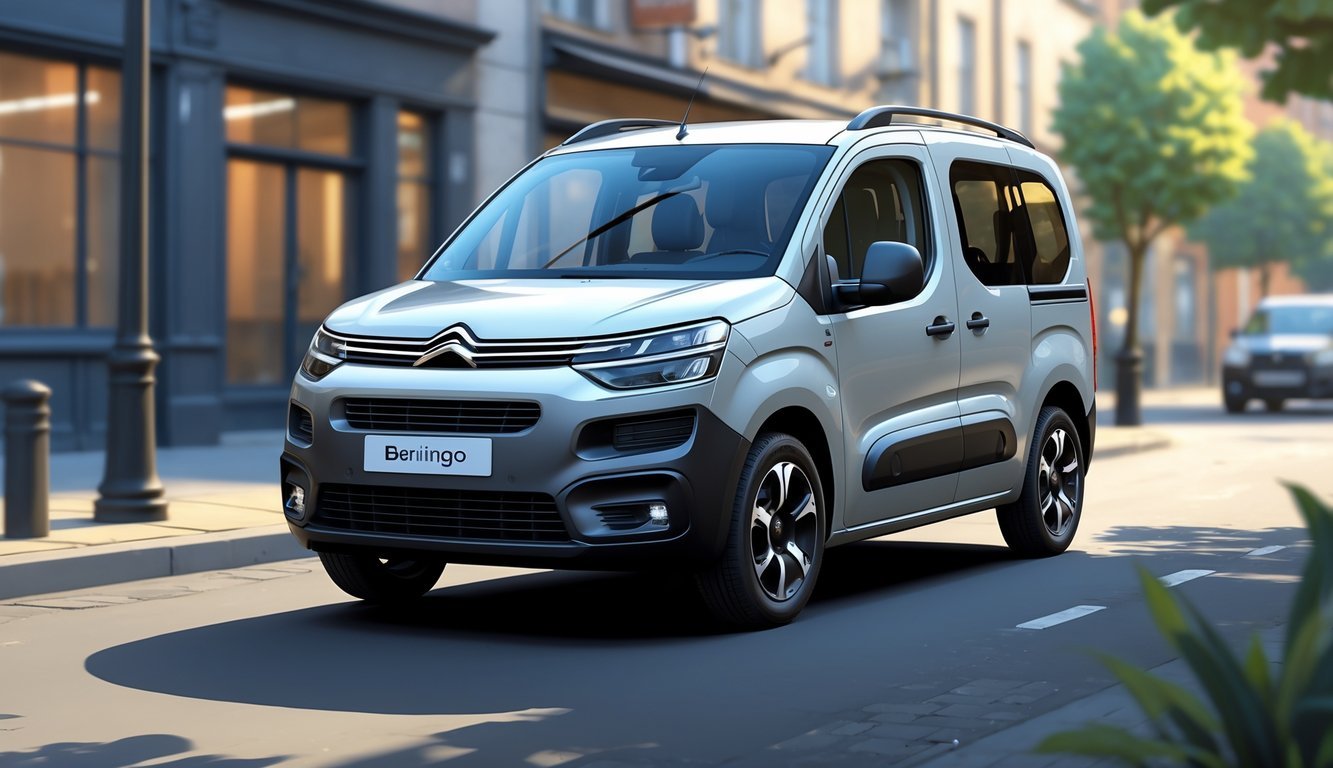 Prikaz Citroën Berlingo 1.9 D vozila u urbanom okruženju, iz tri četvrtine sprijeda.