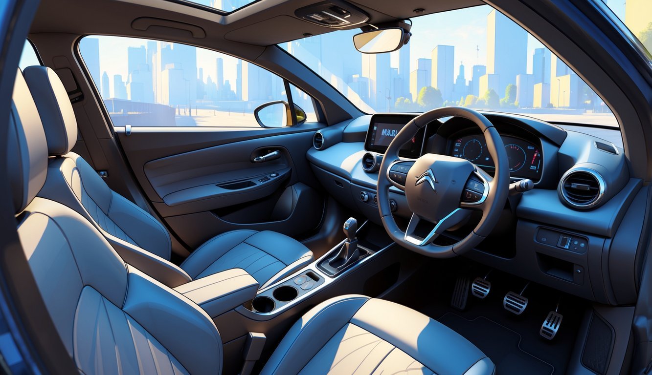 Unutrašnjost automobila Citroën C-Elysée s udobnim sjedalima i prostranim prostorom.