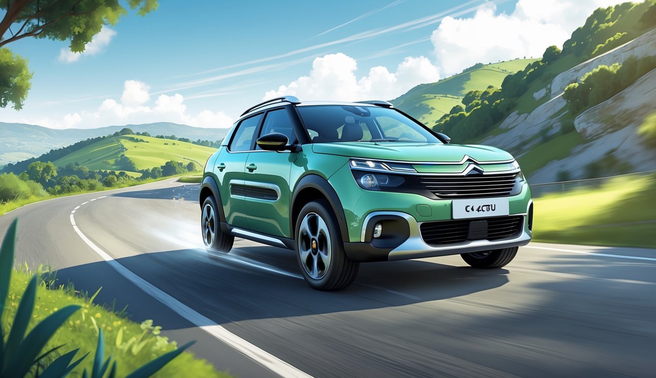 Citroën C4 Cactus na vijugavoj cesti s prikazom ovjesa i osjećaja u vožnji.