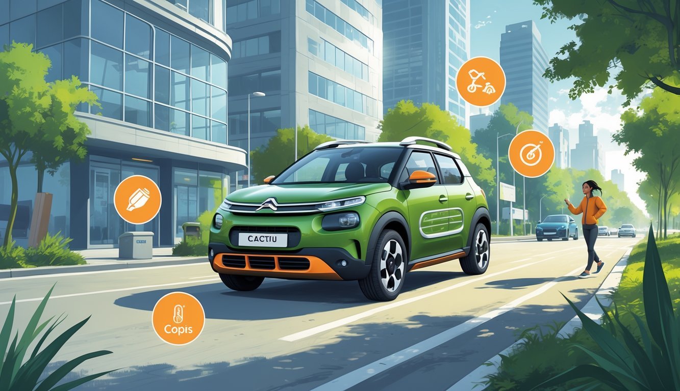 Automobil Citroën Cactus s vozačem u urbanom okruženju, prikazujući prednosti i mane iz iskustva vlasnika.