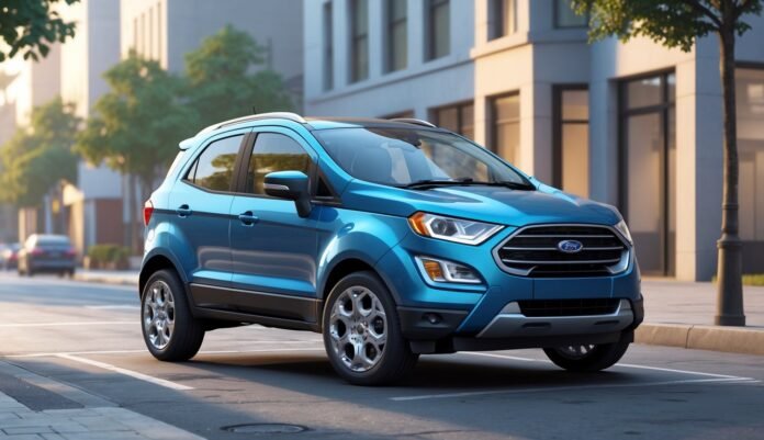 Ford EcoSport parkiran na gradskom ulici tijekom dana.