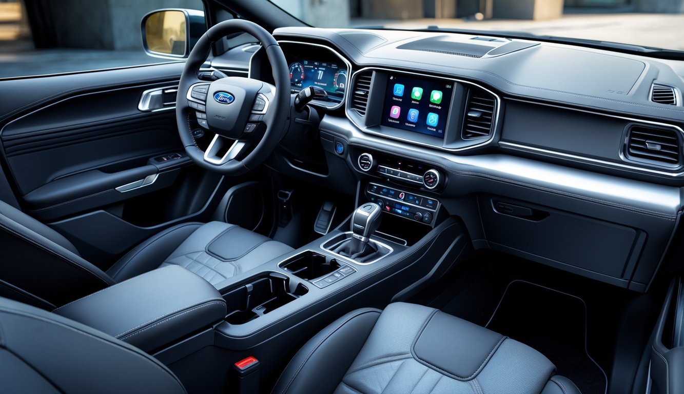 Unutrašnjost Ford Puma automobila s prikazom upravljača, sjedala i modernog infotainment sustava.