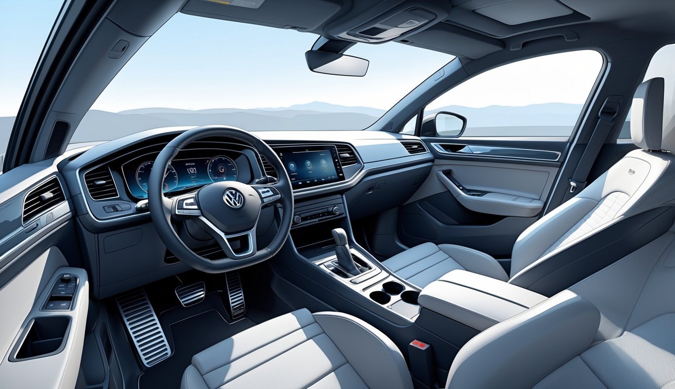 Unutrašnjost automobila Volkswagen Golf 7 s udobnim sjedalima, prostranim prostorom i praktičnim detaljima.