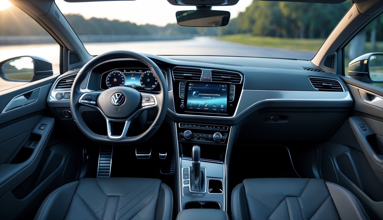 Unutrašnjost Volkswagen Golfa 7 s prikazom upravljača, upravljačke ploče i infotainment sustava.