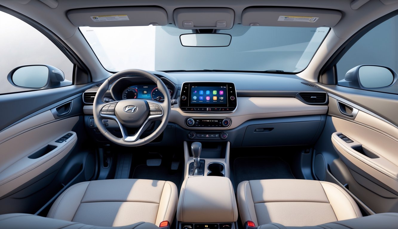 Prikaz unutrašnjosti Hyundai i10 s naglaskom na kvalitetu izrade i infotainment sustav.