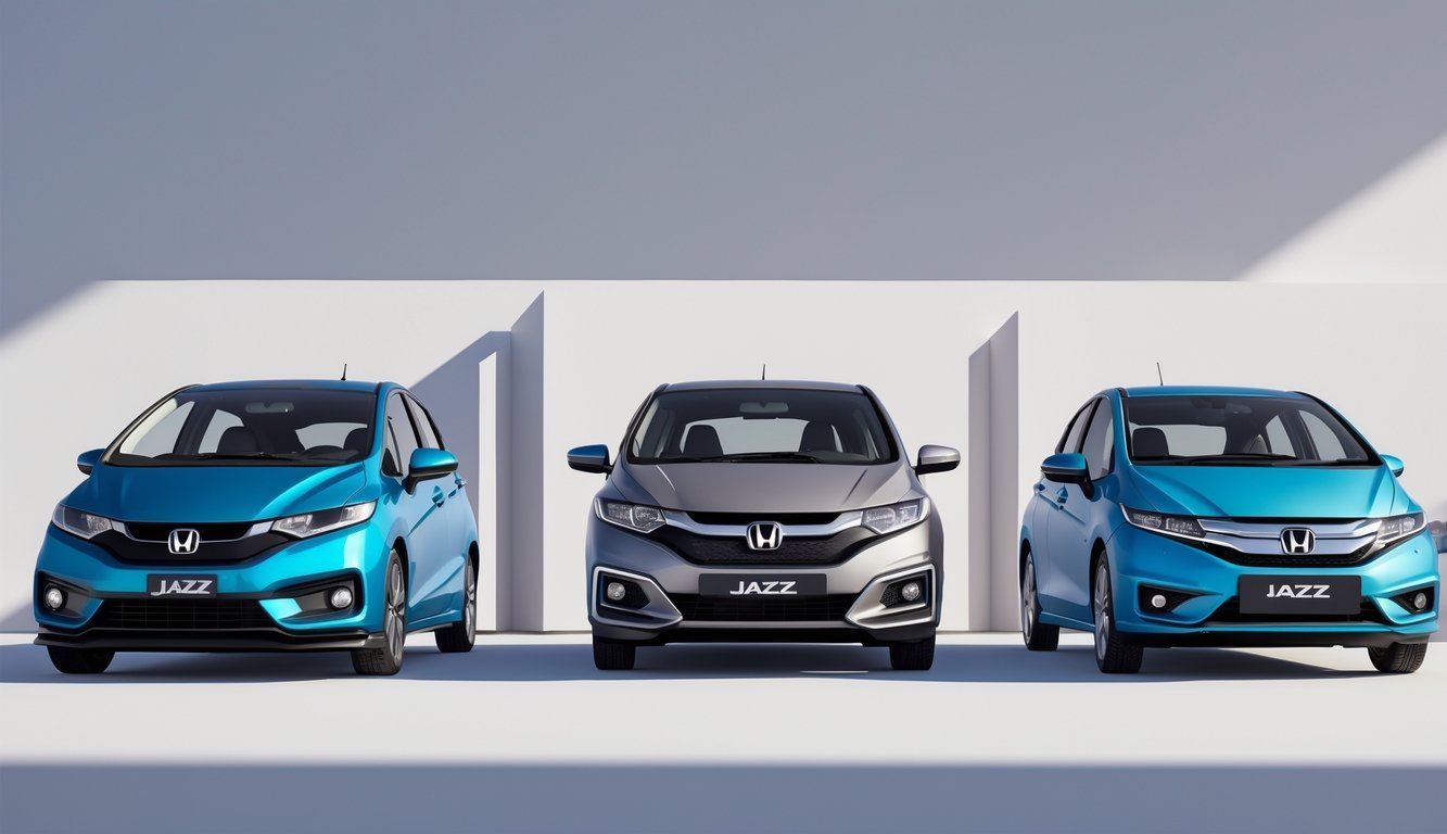 Tri kompaktna hatchback automobila postavljena jedan do drugog za usporedbu, uključujući Honda Jazz i alternativne modele.