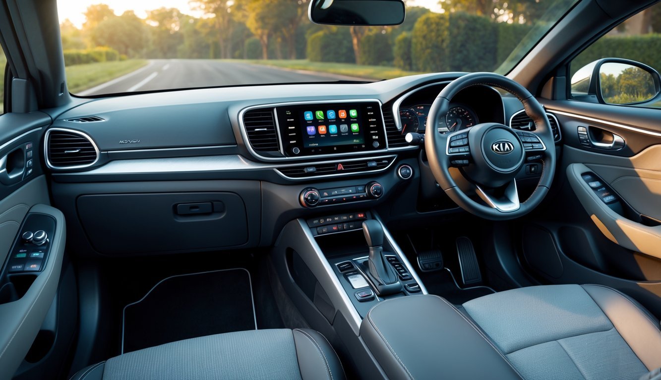 Unutrašnjost Kia Ceed 1.6 CRDi automobila s prikazom upravljačke ploče, infotainment sustava i sjedala.