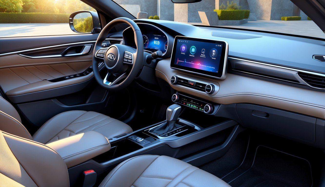 Unutrašnjost Kia Stonic automobila s prikazom visokokvalitetnih materijala i infotainment sustava.