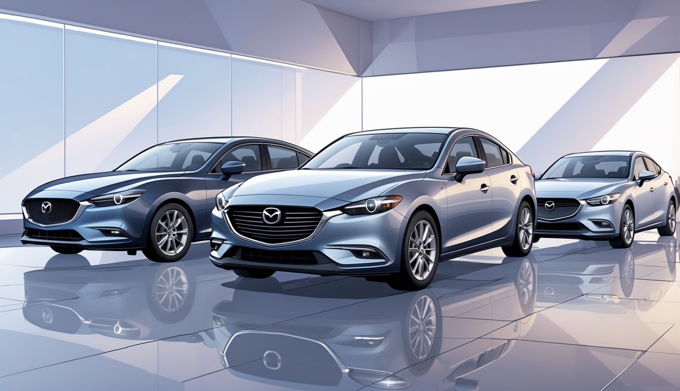 Prikaz nekoliko automobila postavljenih jedan do drugoga u suvremenom prostoru za usporedbu modela.