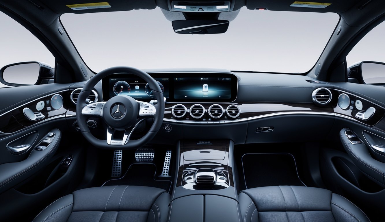 Unutrašnjost Mercedesa E-klase E220d s prikazom kvalitetne izrade i infotainment sustava.