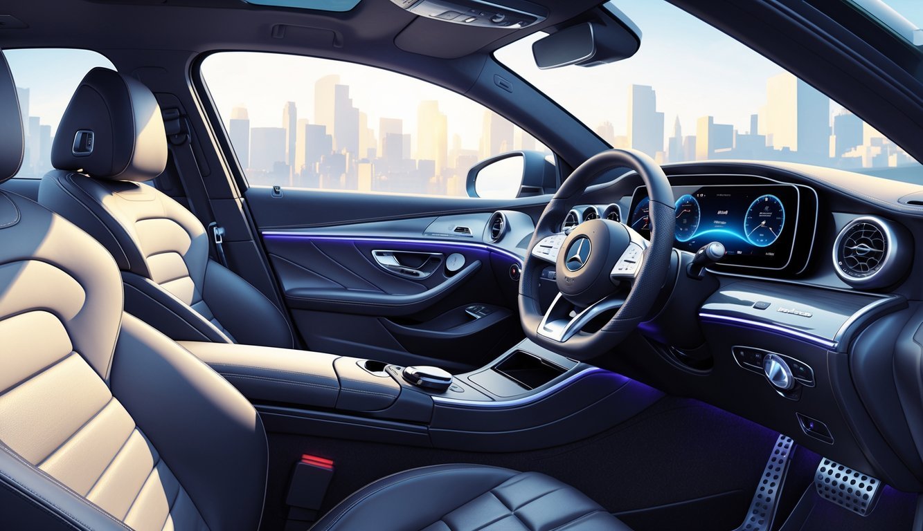 Unutrašnjost Mercedesa CLA s udobnim sjedalima, prostranim prostorom i praktičnim detaljima.