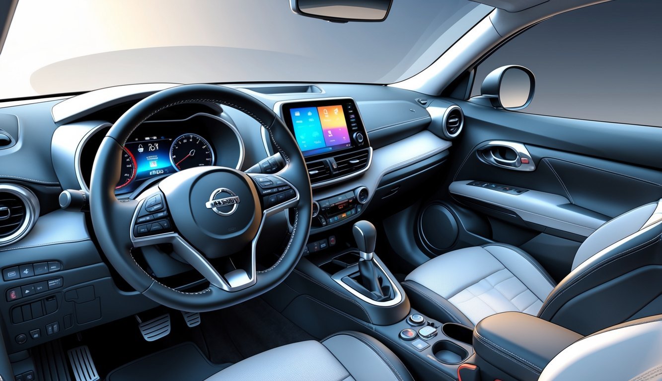 Prikaz unutrašnjosti Nissan Juke automobila s naglaskom na kvalitetu izrade i infotainment sustav.