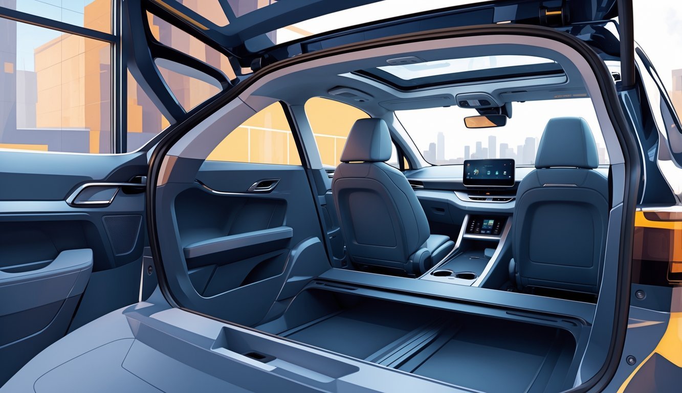 Prikaz automobila Peugeot 308 SW s otvorenim prtljažnikom i preglednim, prostranim unutarnjim prostorom.