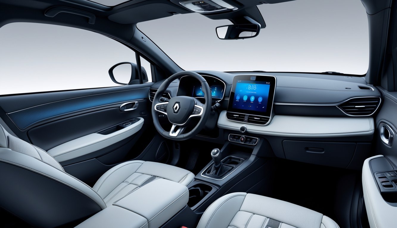 Unutrašnjost automobila Renault Austral s prikazom upravljačke ploče, sjedala i infotainment sustava.