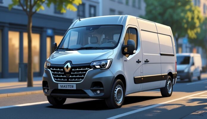 Renault Master kombi parkiran na gradskoj ulici tijekom dana.