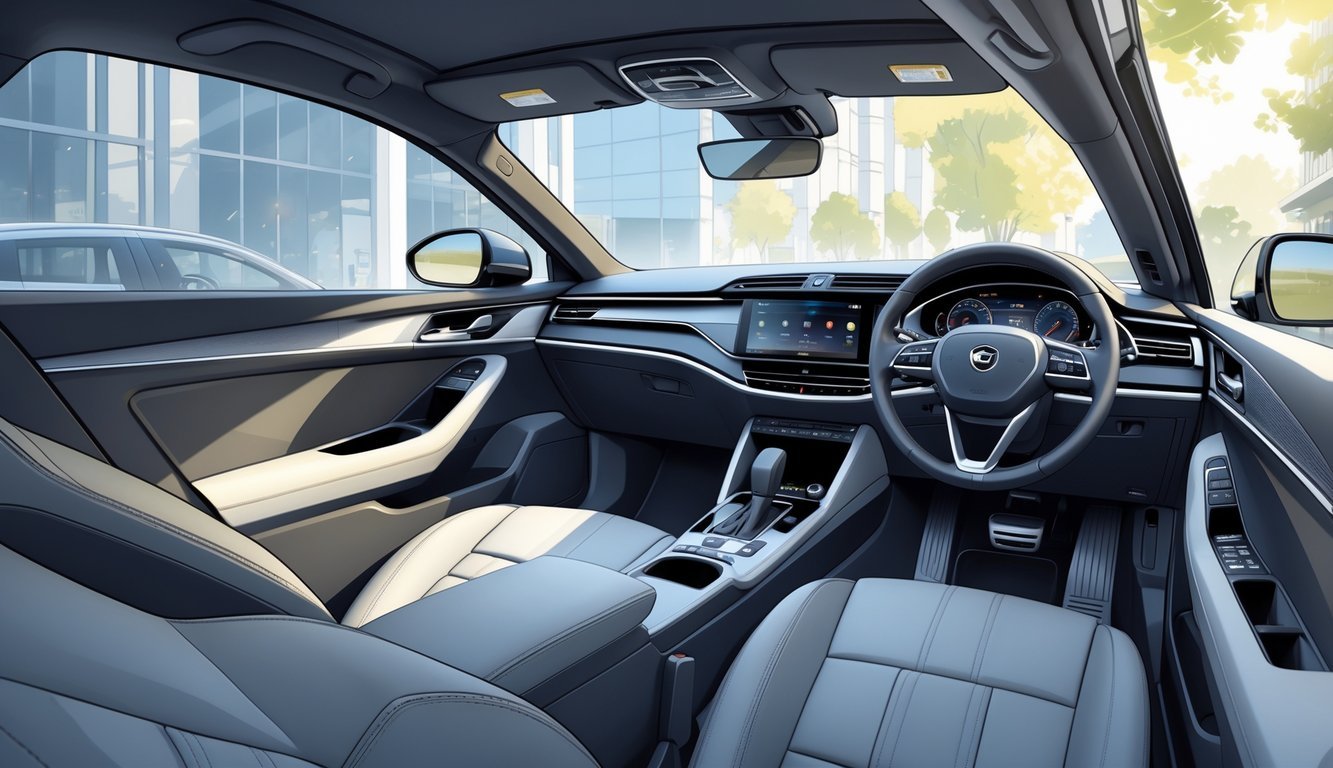 Prikaz modernog automobila Škoda Superb s otvorenim vratima koji otkriva prostran i udoban unutarnji prostor.