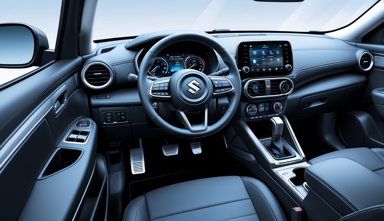 Prikaz unutrašnjosti Suzuki Vitare s fokusom na upravljačku ploču, infotainment sustav i kvalitetu izrade.