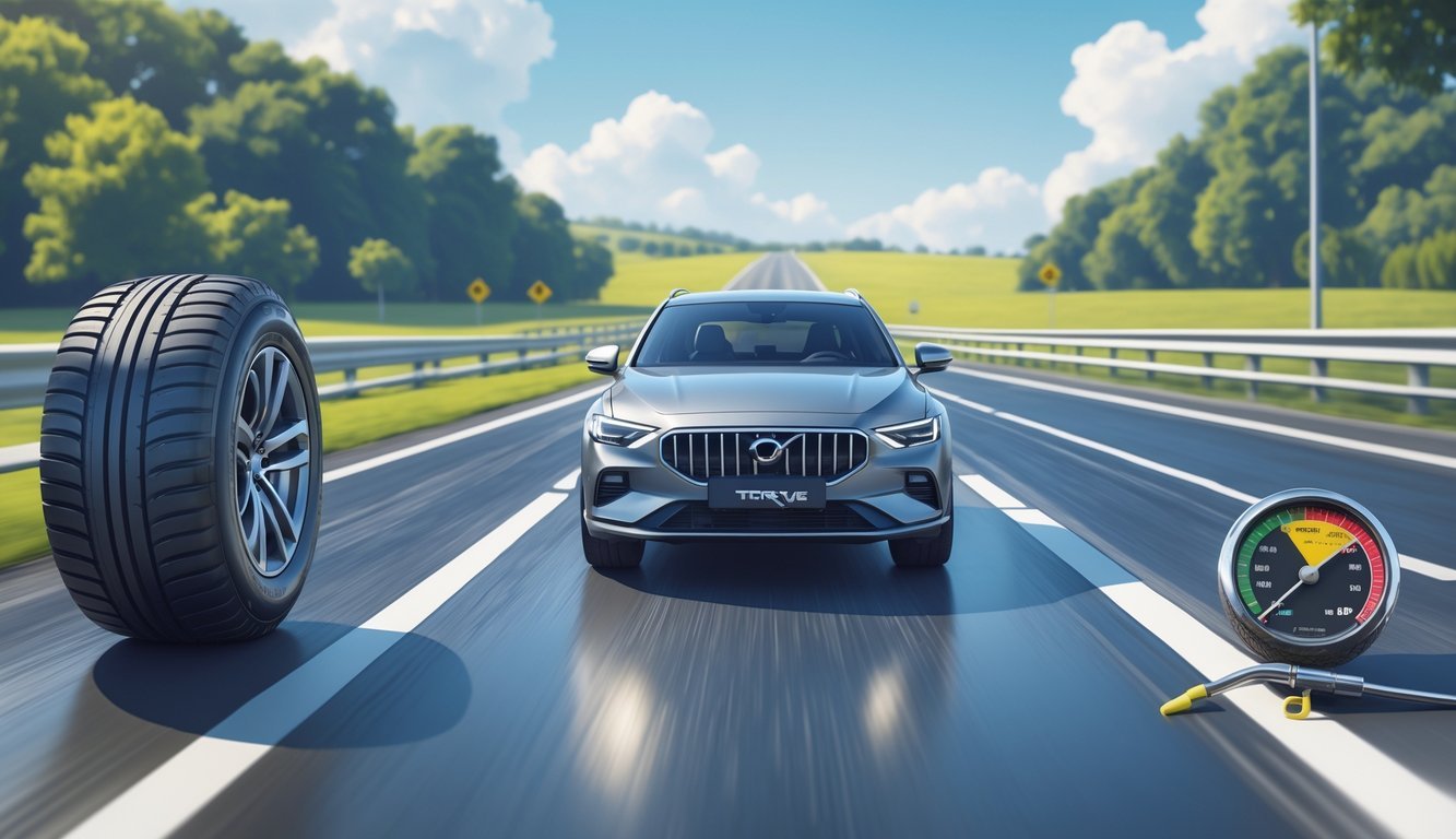 Automobil s torque gumama na cesti, prikazan izbliza i iznutra, naglašavajući udobnost, prostor i praktičnost guma.