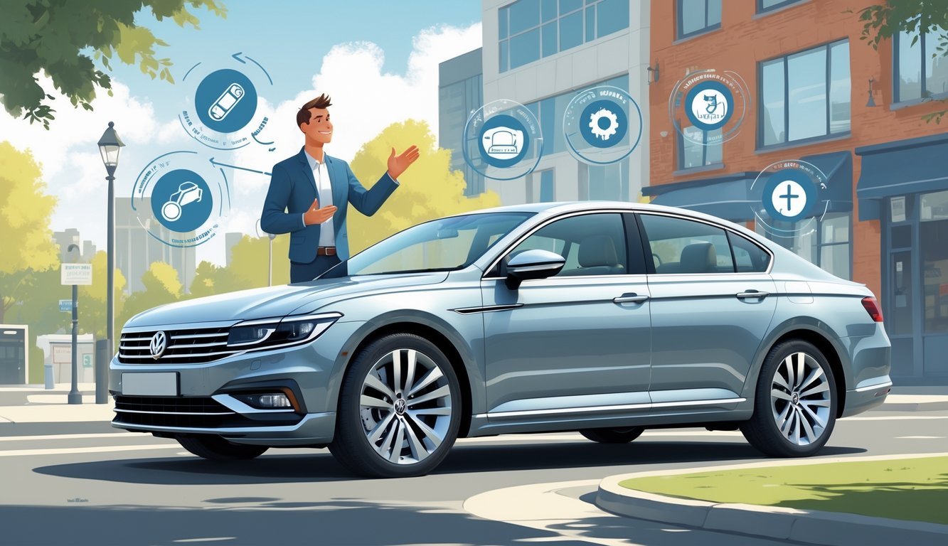 Osoba stoji pored Volkswagen Passata na gradskoj ulici i razgovara o svojim iskustvima s automobilom.
