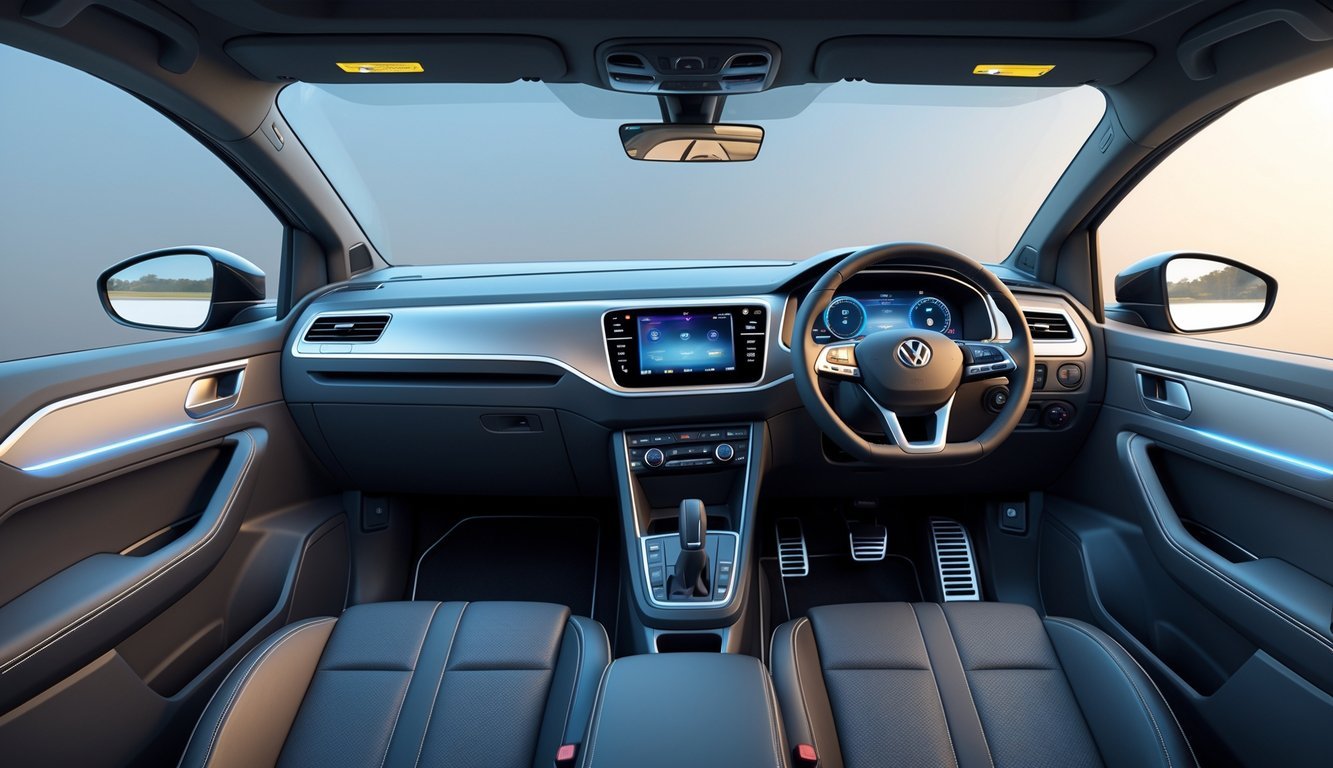 Unutrašnjost Volkswagen T-Roc automobila s prikazom kvalitetne izrade i modernog infotainment sustava.