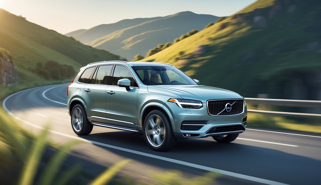 Volvo XC90 vozi glatko cestom kroz planinski krajolik s naglaskom na ovjes vozila.